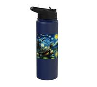 Turtle Starry Night Red Eared Slider Stainless Steel Insulated Water Bottle