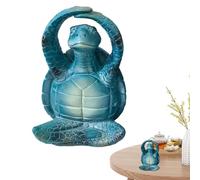 Turtle Statue - Coastal Yoga Ornament, Serene Turtle Figurine, Beach Style Sculpture | Display for bedroom area, living space, bathroom decor, yoga studio, themed room, mindful setup