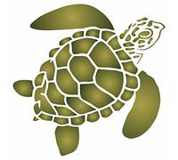 Turtle Stencil, 7.8 x 7.8 cm (S) - Sea Ocean Nautical Seashore Reef Fish Stencils for Painting Template