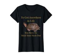 Turtle, Stick Your Nose Out to Get Anywhere Value Graphic T-Shirt, Women, Black, XL