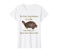 Turtle, Stick Your Nose Out to Get Anywhere Value Graphic T-Shirt, Women, White, M