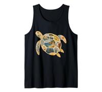 Turtle Summer Collage Marine Animal Mediterranean Art Tank Top