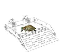 Turtle Sunbathing Ramp - 30CM Acrylic Clear Climbing Ramp Durable Aquarium Reptile Resting Terrace Turtle Tank Accessory with Fu Suction Base