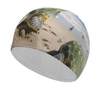 Turtle Swim Cap for Women Men Swimming Hat Bath Waterproof Pool Caps for Long Thick Curly Hair