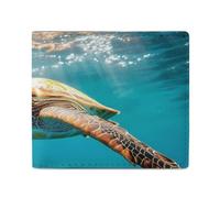 Turtle Swimming in Hawaii Leather Wallet Slim Purse with ID Window RFID Blocking Bifold for Men Women