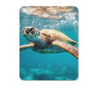Turtle Swimming in Hawaii Mouse Pad with Stitched Edges Non Slip Mousepad Desk Mat for Office Gaming