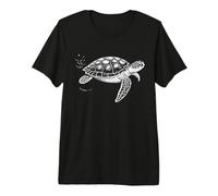 Turtle Swimming in Sea, Vintage Turtle Graphic Premium T-Shirt
