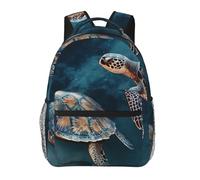 Turtle Swimming In The Sea Cute Backpack Waterproof Lightweight Casual Backpack One Size Daypack Travel Laptop Bag For Men Women