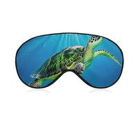 Turtle Swimming in The Sea Eye Mask for Women & Men, Breathable & Adjustable Eye Cover, Ultra Soft Sleep Mask, Lightweight Travel Blindfold for Airplane, Nap, Night Sleeping
