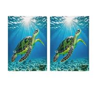 Turtle Swimming in The Sea Passport Holder Passport Wallet PU Leather Passports Protective Cover Slim Travel Accessories