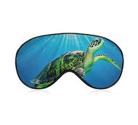 Turtle Swimming in The Sea Sleep Mask for Women Men, Soft Eye Mask with Adjustable Strap for Sleeping, Light Blocking Travel Blindfold for Nap Comfortable Eye Cover for Home Office