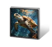 Turtle Swimming Lapel Pin Cute Metal Brooch Pin Fashionable Square Badge for Shirts, Hats, Jackets Unique Fashion Accessories Gift for Men & Women