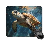 Turtle Swimming Mouse Pad Square Laptop Mouse Mat Cute Computer Mousepad Keyboard Pad Non-Slip Desk Pads for Gaming Office Work Home 25 * 30cm