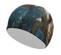Turtle Swimming Swim Cap for Women Men Swimming Hat Bath Waterproof Pool Caps for Long Thick Curly Hair