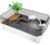 Turtle Tank Aquarium Kit with Platform and Plants, Easy Water Change and Clean, Ideal Habitat for Lake Reptiles