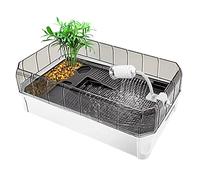 Turtle Tank Aquarium with Platform Plants, Easy Water Change and Clean, Anti-Fall Design - Ideal Habitat Kit for Reptiles