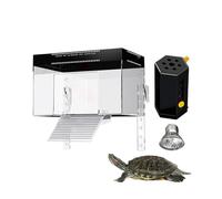 Turtle Tank Basking Area - Lidded Dock Pet Turtle Basking Area Over Tank, Animal Observation Anti-Slip Habitat Topper Aquatic Terrapin Enclosure Cage for Hotel, Balcony(With sunlight,S)