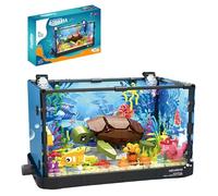 Turtle Tank Building Block, Aquarium Building Sets for Adults, Including Ocean Jellyfish, Crab, Fish, Animal Building Toys, Home Office Decor, 725pcs