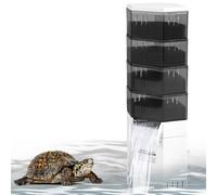 Turtle Tank Filter 1000L/H, Quiet Aquarium Fish Tank Filter, 4-layer Waterfall Bio-Filtration Filter with Water Change & Filtration, 8W Low Water Level Aquarium Filter for 50-200L Aquariums