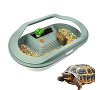 Turtle Tank Habitat - Acrylic 14x21.4x12.2cm | Reptile Aquarium With Drainage System On Solar Transparent Lid, Breeding Use | Turtle Terrarium Box For Small Reptiles, Crabs, Home Setup
