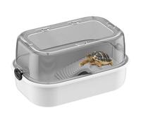 Turtle Tank Kit - Full View Turtle Aquarium Starter Kit,Multi-Function Area, Stunning Habitat, Bottom Drain, Bask Stage for Small Reptiles
