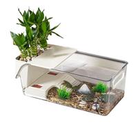 Turtle Tank - PET PP Turtle Aquarium with 4k Resolution - Optimal Reptile Tank | Transparent Terrarium for Crayfish, Hermit, Crabs, Frog, Reptile, Snail, Basking