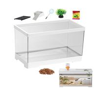 Turtle Tank Set - Reptiles Terrarium - Habitat with Bottom Drainage for Reptiles Amphibians Crab Frogs Geckos Chameleons Snakes