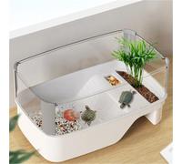 Turtle Tank Turtle Breeding Tank with Sun Platform Ideal Brazilian Habitat(Medium)