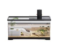 Turtle Tank Turtle Jar Small Ecological Landscape Desktop Home with Sunscreen(Medium)