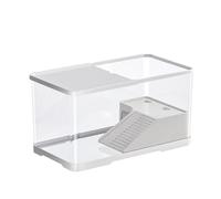 Turtle Tank - White AS Plasticc 10L Reptile Habitat 1100g Weight, Secure Cover Plate And Basking Zone, Multiple Function Pet Aquarium | Crayfish Hermit Crab Tortoise Tank Indoor Display Setup