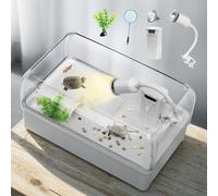 Turtle Tank with Adjustable Water Pump Filter Easy Changing Water and Clean, Turtle Aquarium Terrapin Lake with Platform Tank