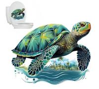 Turtle Toilet Seat Decals,Bathroom Decals,S-ea Turt-le to-ilet Cover Sticker De-cals,S-ea Tur-tle Stickers,Ba-throom Ornaments,Sea Turtle Adhesive Bathroom Decals,Toilet Lid Decal,Decor Removable