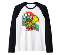 Turtle Tortoise Inline Skating Skater Rollerblading Skates Raglan Baseball Tee