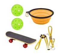 Turtle Training Skateboard Toy Set, Turtle Skateboard Toy Set, Turtle Toy Turtle Feeder Ball, Pet Toy with Bowl and Tow Rope, Turtle Toy Feeding Ball Training Set for Small Animals Turtles