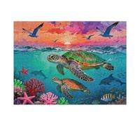 Turtle Undersea World Puzzle 500 Pieces for Adults, Colorful Ocean Jigsaw Puzzle, Educational Learning Creative Kit, Women and Men Family Game, Fun Puzzle Gift, 20.5x15 in
