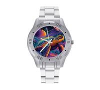 Turtle Universe Planet Watches Men Silver Quartz Dress Wrist Watch
