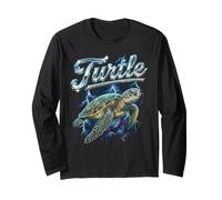 Turtle Vintage 90s Retro Sea Turtle 80's Ocean Turtle Lover Long Sleeve T-Shirt