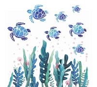 Turtle Wall Stickers Bathroom, Under The Sea Seaweed Bathroom Tile Stickers, Bubble Sticker Decorations, Waterproof Nursery Wall Sticker, Ocean Decor for Kids Bedroom Living Room Kindergarten