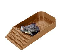 Turtle Water Bowl - Multifunctional Reptile Feeding Container with Ramp | Water and Food Bowl for Turtles and Amphibians | Square Feeding Pool for Turtles, Lizards