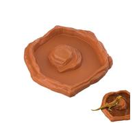 Turtle Water Bowl - Reptile Feeding Basin | Turtle Water And Food Bowl | Escape-Proof Turtel Drink Food Dish With Ramp For Terrarium, Habitat, Outdoors For Gecko, Bearded Dragon, Snake, Tortoise