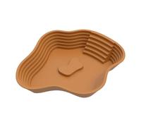 Turtle Water Bowl with Ramp, Reptile Bathing Pool, Terrarium, Landscape, Extra Large Feeding Bowl for Bearded Dragons, Light Brown