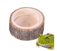 Turtle Water Dish,Reptile Water Bowl | Wood Grain Cup Habitat Accessories for Turtle Hermit Crab Frog Bearded Dragon Snake Lizard Home Aquariums Indoor Terrariums