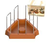 Turtle Water Feeder, Reptile Tank Water Feeding Dish, Triangle Shape with Detachable Fence, 7.87x6.89x5.91 Inches, Ideal for Bearded Dragon Gecko Lizard Frogs Hermit Crab Snakes, Easy to Clean