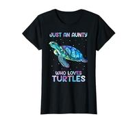 Turtle Watercolor Sea Ocean Just An Aunty Who Loves Turtles T-Shirt