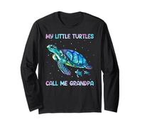 Turtle Watercolor Sea Ocean My Turtles Call Me Grandpa Long Sleeve T-Shirt