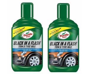 Turtle Wax Black in a Flash Tyre Dressing Car Exterior Plastic Shine 2 x 300ml