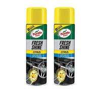 Turtle Wax Fresh Shine Interior Plastic & Dashboard Cleaner with Air Freshener Citrus Scent 500ml x2 - Removes Dirt, Dust & Residue from Car Interior Plastic for a Glossy Shine & Fruity Smell