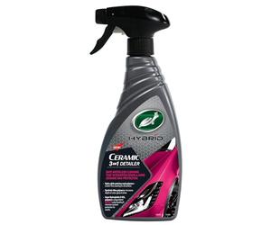 Turtle Wax Hybrid Solutions Ceramic 3-in-1 Car Detailer, Waterless Car Wash, Long-lasting Hydrophobic Wax Protection and High Gloss Shine, Safe For Paint, Glass, Trim and Wheels, 500ml (Pack of 1)