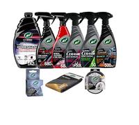Turtle Wax Hybrid Solutions Complete Ceramic Car Care Kit, Includes Car Wash, Car Wax, Detailer, Car Interior Cleaner, Tire & Wheel Cleaner, Tire Shine, Microfibers, Wash Mit & Brush (9 Piece Kit)
