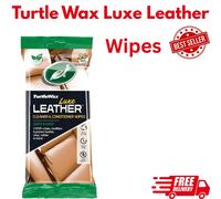 Turtle Wax Luxe Leather Cleaner Wipes Quick Easy Restores Protects Car Seats UK